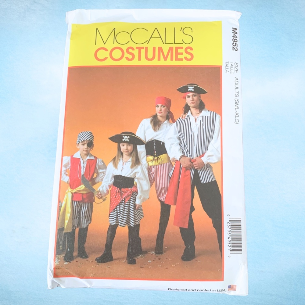 NEW McCalls M4952 Pirate Family Costumes Sewing Pattern UNOPENED